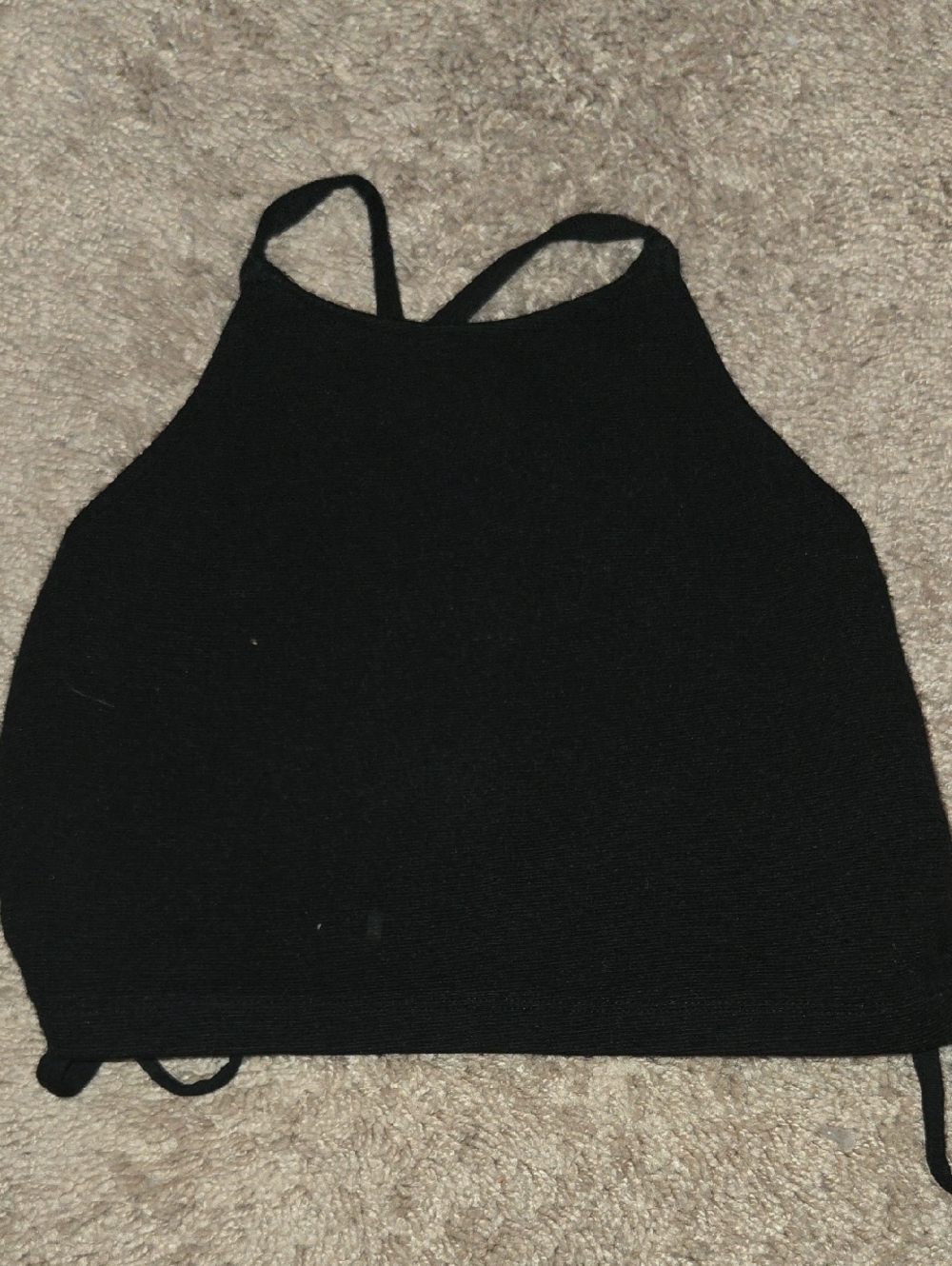 Forever 21 Black Cropped Halter Tank